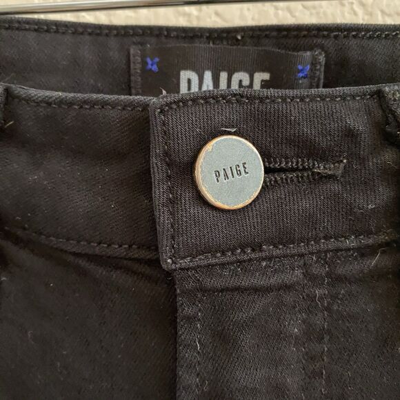 Paige Black Hoxton Skinny Black Jeans Size 26 - Picture 3 of 11